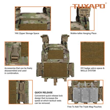 Tuxapo tpv302 tactical vest font details