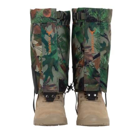 Tuxapo short leg gaiter in jungle camouflage, tough and waterproof