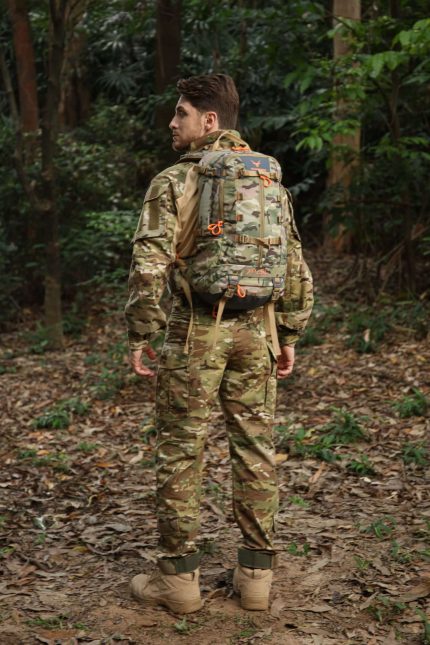 Rear View of A Hunter Equipped with a TUXAPO 20L Lightweight Hunting Backpack