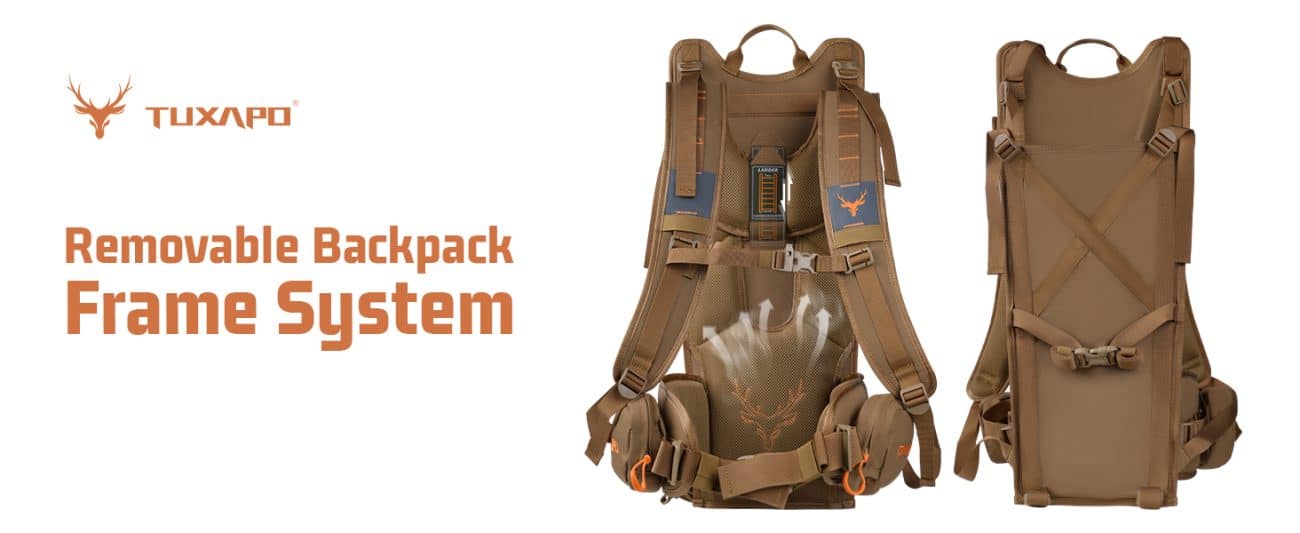 TUXAPO 60L Hunting Backpack with Removable Frame System