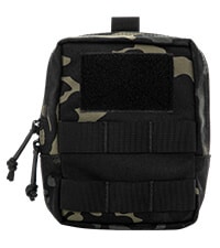 Tuxapo TPA405 tactical small MOLLE EDC pouch in black camouflage, rugged and versatile