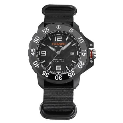 TUXAPO Black Tactical Watch TPW005BK