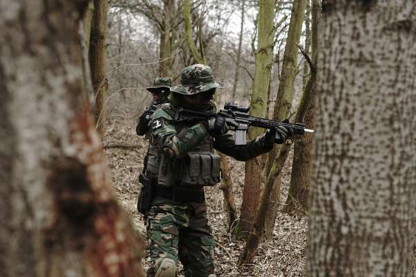 Tactical training in a forest