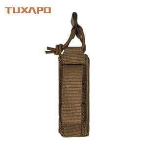 TUXAPO Brown MOLLE-Compatible Single MOLLE Pistol Mag Pouch Rear View